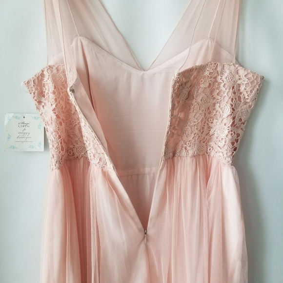 new Suzi Chin Maggy Boutique Formal Pink Chiffon Dress - Picture 10 of 11